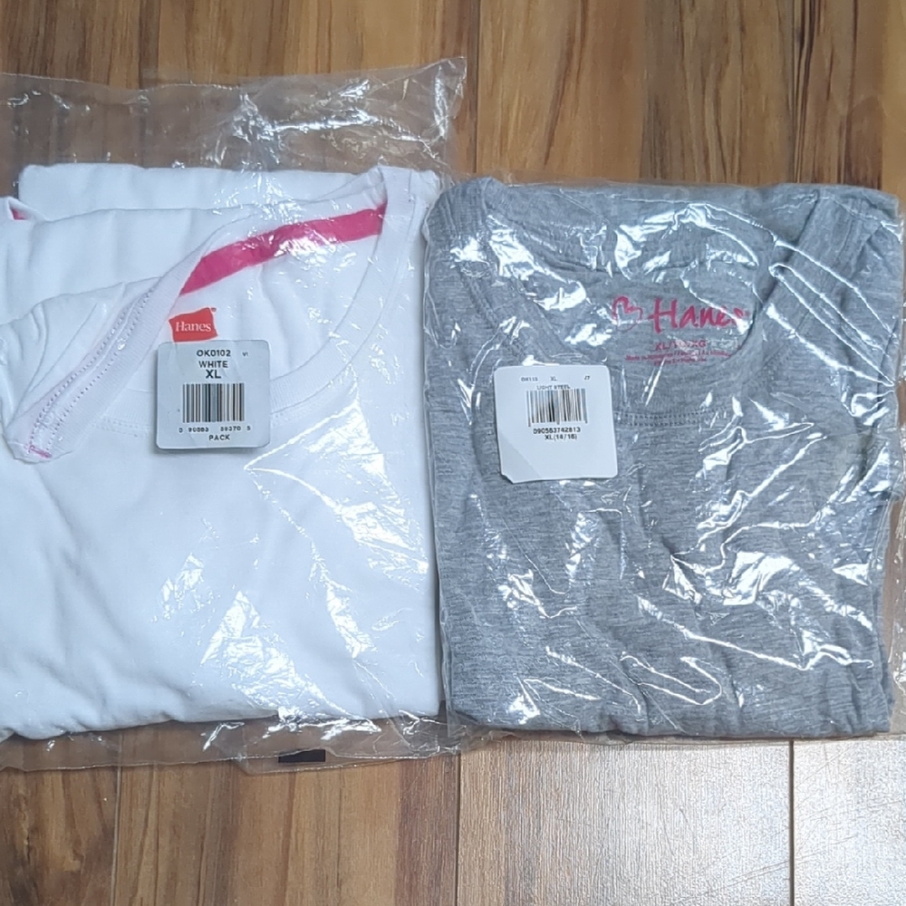 Hanes Classic White and Gray Tees
